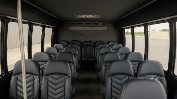 Interior of Charter Bus Company Hamden's 15 Passenger Minibus in Hamden