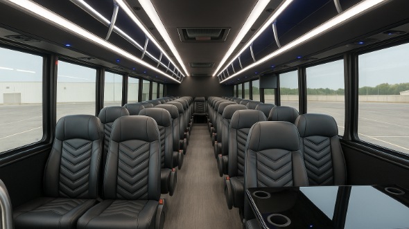 Interior of Charter Bus Company Hamden's 18 Passenger Minibus in Hamden