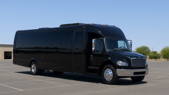 Exterior of Charter Bus Company Hamden's 28 Passenger Mini bus in Hamden