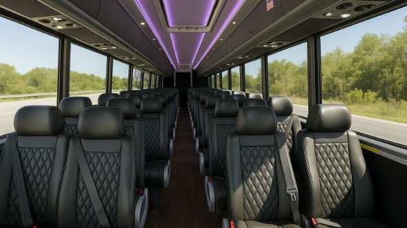 Interior of Charter Bus Company Hamden's 30 Passenger Minibus in Hamden