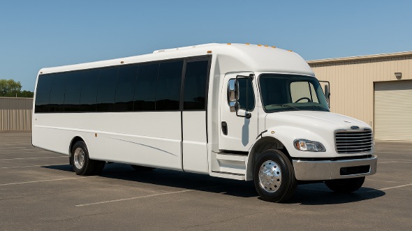Exterior of Charter Bus Company Hamden's 35 Passenger Minibus in Hamden