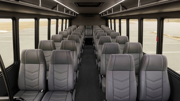 Interior of Charter Bus Company Hamden's 35 Passenger Minibus in Hamden