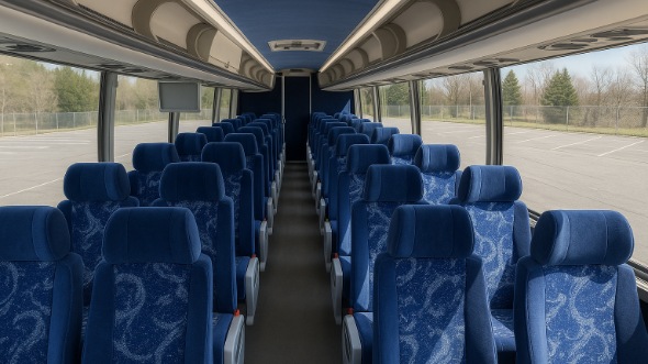 Interior of Charter Bus Company Hamden's 54 Passenger Charter Bus in Hamden