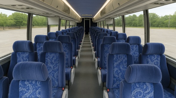 Interior of Charter Bus Company Hamden's 55 Passenger Charter Bus in Hamden
