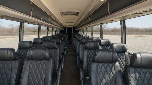 Interior of Charter Bus Company Hamden's 56 Passenger Charter Bus in Hamden