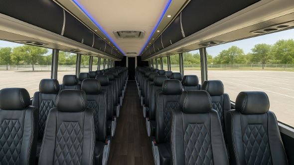 hamden 50 passenger charter bus inside