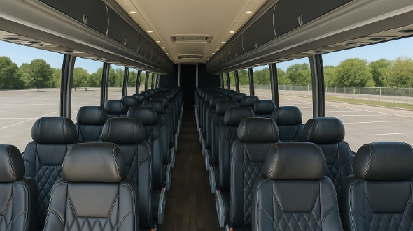 hamden 55 passenger charter bus inside