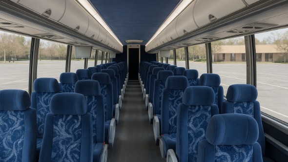 hamden 56 passenger charter bus inside